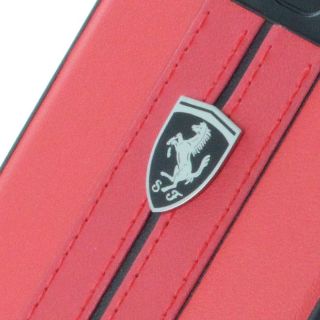Ferrari - Samsung Galaxy S8 Handyhülle - Plastik Hardcover - Metall Logo - rot