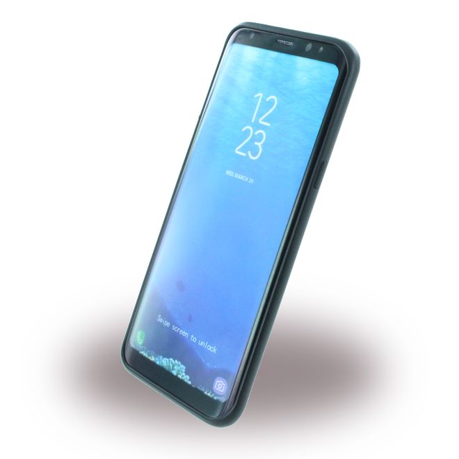 Ferrari - Samsung Galaxy S8 Plus Handyhülle - Plastik Hardcover - Metall Logo - schwarz