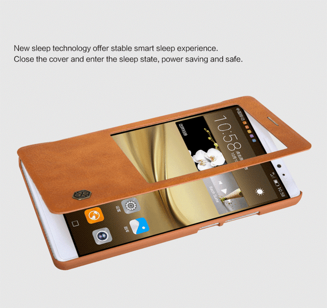 Nillkin - Handyhülle für Huawei Mate 8 - Leder Hülle - Qin Series - weiss