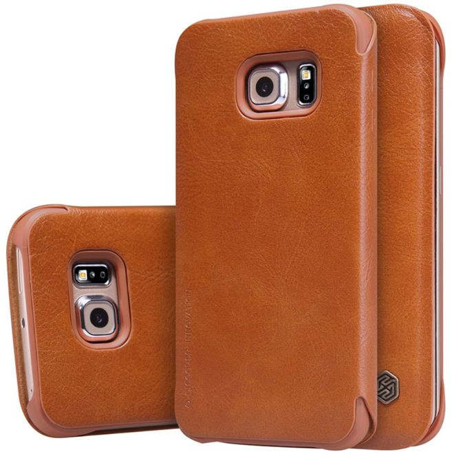 Nillkin - Galaxy S6 Edge Case - Leder Hülle - Qin Series - braun