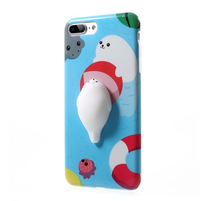 iPhone 8 Plus / 7 Plus Handyhülle - TPU Softcase - 3D Soft Squishy - Seelöwe