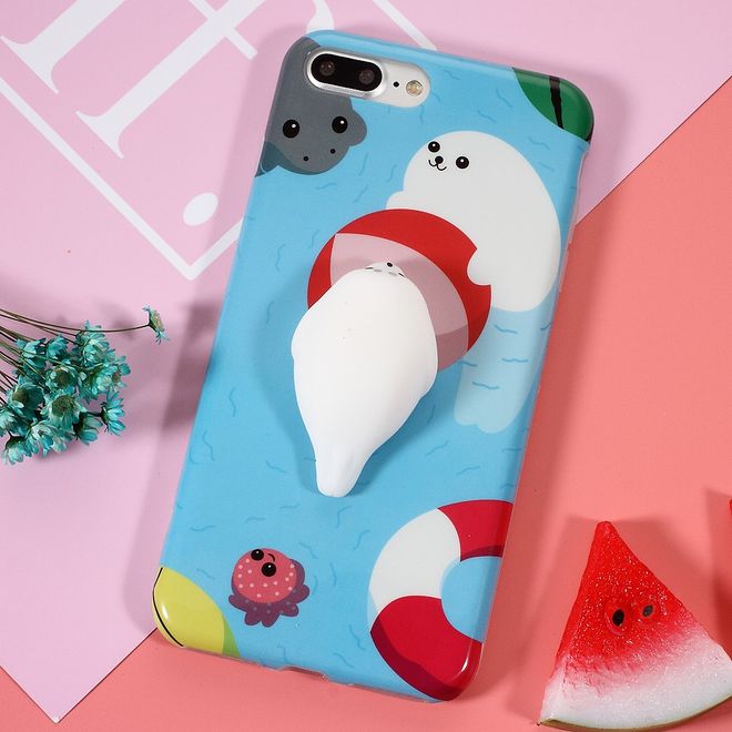 iPhone 8 Plus / 7 Plus Handyhülle - TPU Softcase - 3D Soft Squishy - Seelöwe