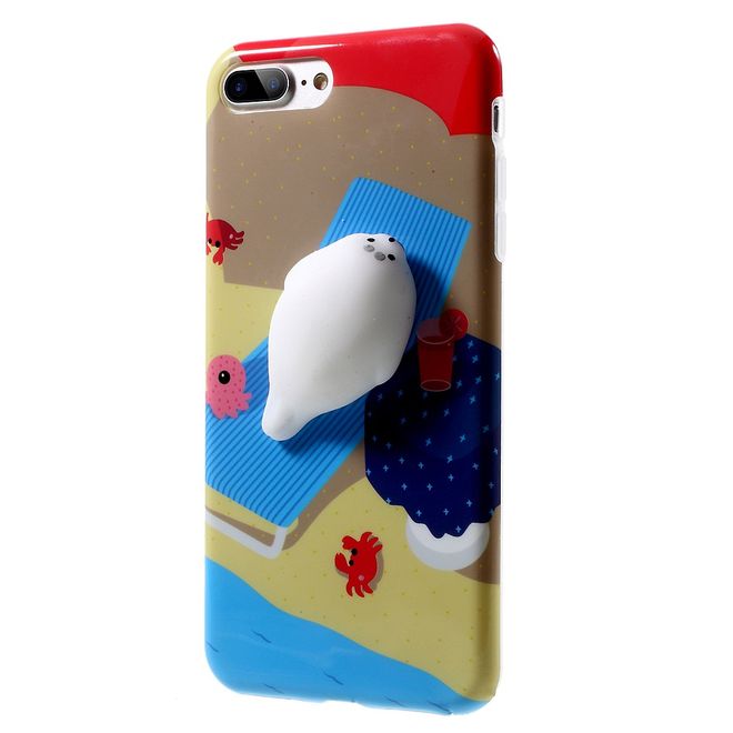 iPhone 8 Plus / 7 Plus Handyhülle - TPU Softcase - 3D Soft Squishy - Seelöwe auf Liege