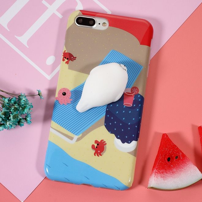 iPhone 8 Plus / 7 Plus Handyhülle - TPU Softcase - 3D Soft Squishy - Seelöwe auf Liege