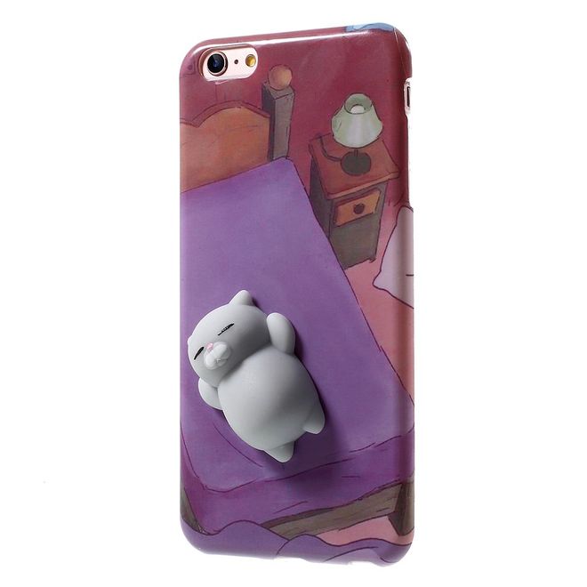 iPhone 6 Plus/6S Plus Handyhülle - TPU Softcase - 3D Soft Squishy - liegende Katze