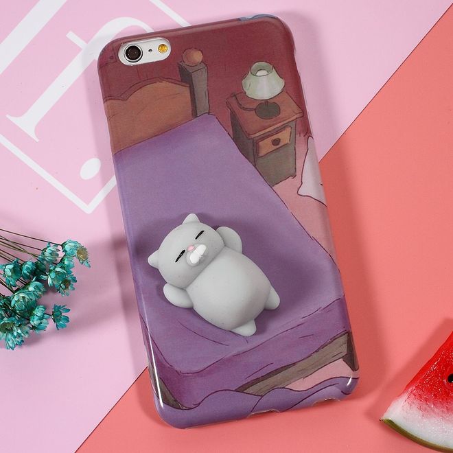 iPhone 6 Plus/6S Plus Handyhülle - TPU Softcase - 3D Soft Squishy - liegende Katze
