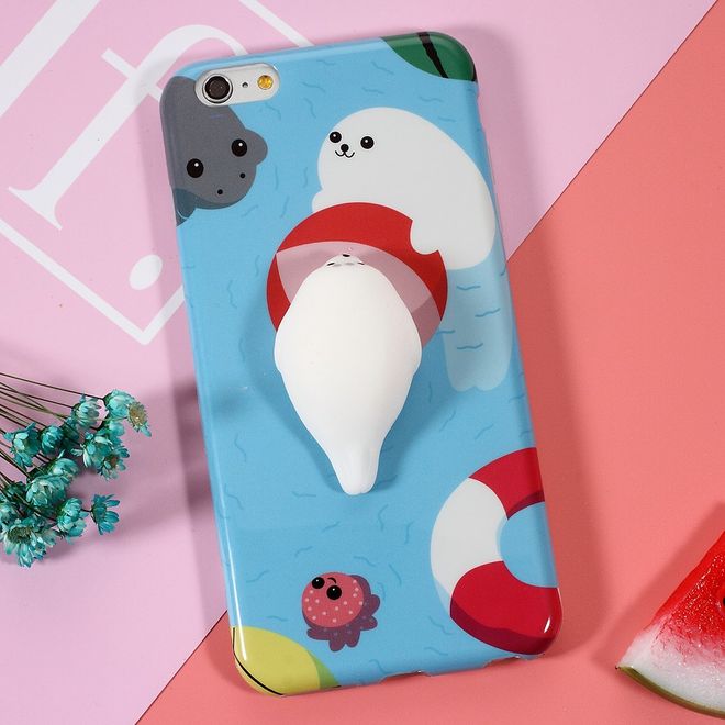 iPhone 6 Plus/6S Plus Handyhülle - TPU Softcase - 3D Soft Squishy - Seelöwe