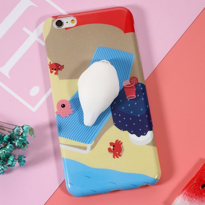 iPhone 6 Plus/6S Plus Handyhülle - TPU Softcase - 3D Soft Squishy - Seelöwe auf Liege