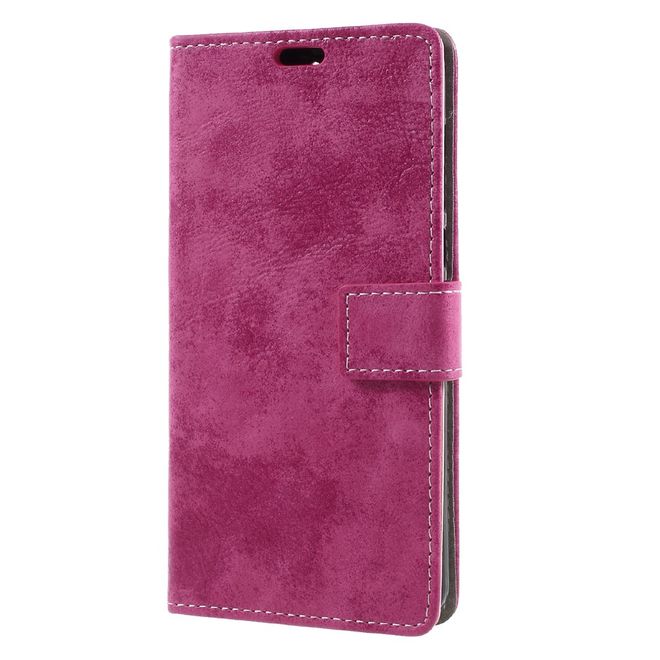 Handyhülle für Huawei Nova 2 Plus - Case aus Leder - Vintage Style - mit Visitenkartenfach - rosa