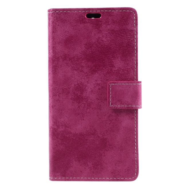 Handyhülle für Huawei Nova 2 Plus - Case aus Leder - Vintage Style - mit Visitenkartenfach - rosa