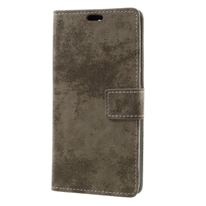 Huawei Nova 2 Plus Hülle - Case aus Leder - Vintage Style - mit Visitenkartenfach - khakifarben