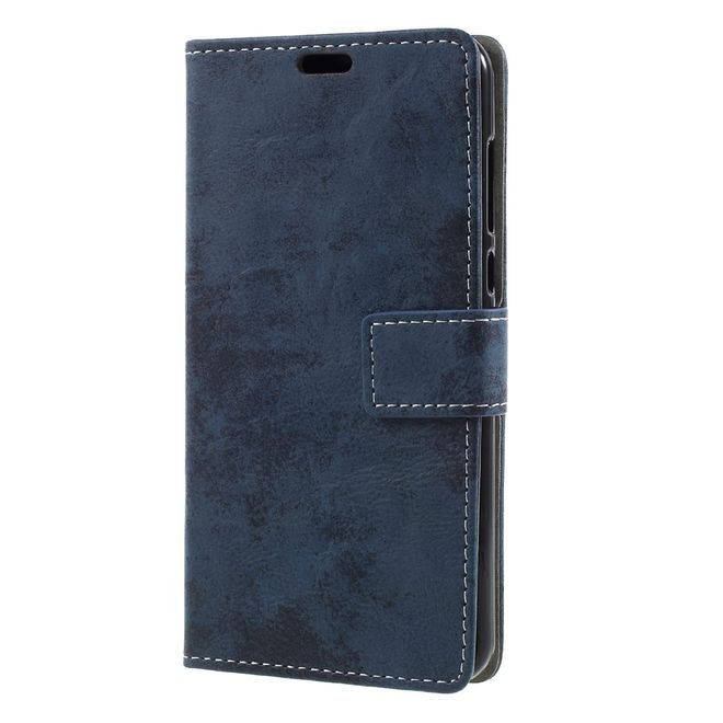 Handyhülle für Huawei Nova 2 Plus - Case aus Leder - Vintage Style - mit Visitenkartenfach - dunkelblau