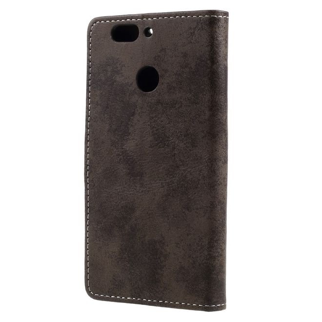 Handyhülle für Huawei Nova 2 Plus - Case aus Leder - Vintage Style - mit Visitenkartenfach - braun