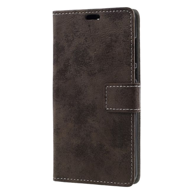 Handyhülle für Huawei Nova 2 Plus - Case aus Leder - Vintage Style - mit Visitenkartenfach - braun