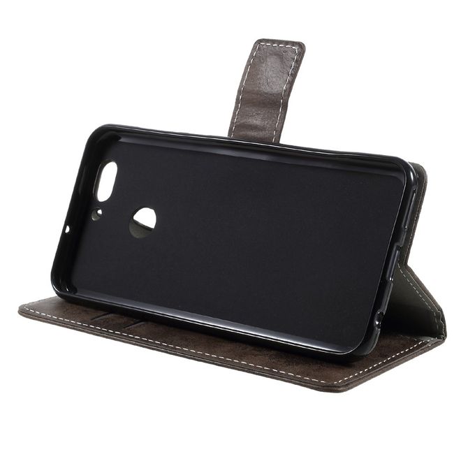 Handyhülle für Huawei Nova 2 Plus - Case aus Leder - Vintage Style - mit Visitenkartenfach - braun