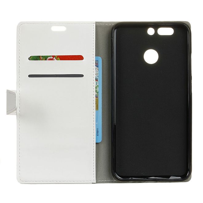 Huawei Nova 2 Plus Handy Case - Crazy Horse Leder Hülle - mit Standfunktion - weiss