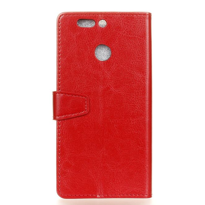 Huawei Nova 2 Plus Handy Case - Crazy Horse Leder Hülle - mit Standfunktion - rot