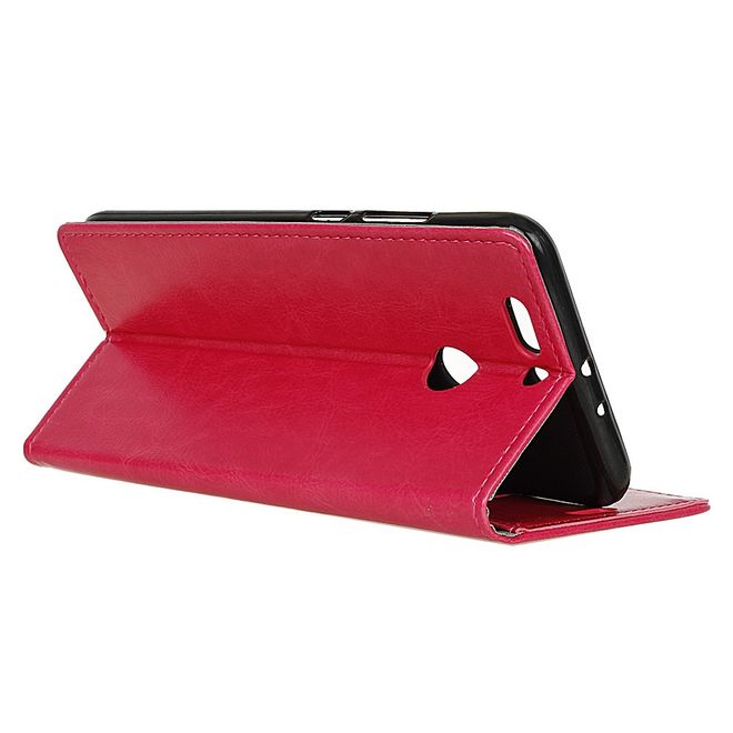 Huawei Nova 2 Plus Handy Case - Crazy Horse Leder Hülle - mit Standfunktion - rosa