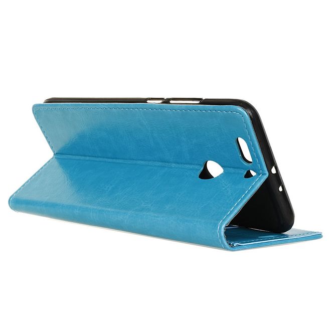 Huawei Nova 2 Plus Handy Case - Crazy Horse Leder Hülle - mit Standfunktion - blau