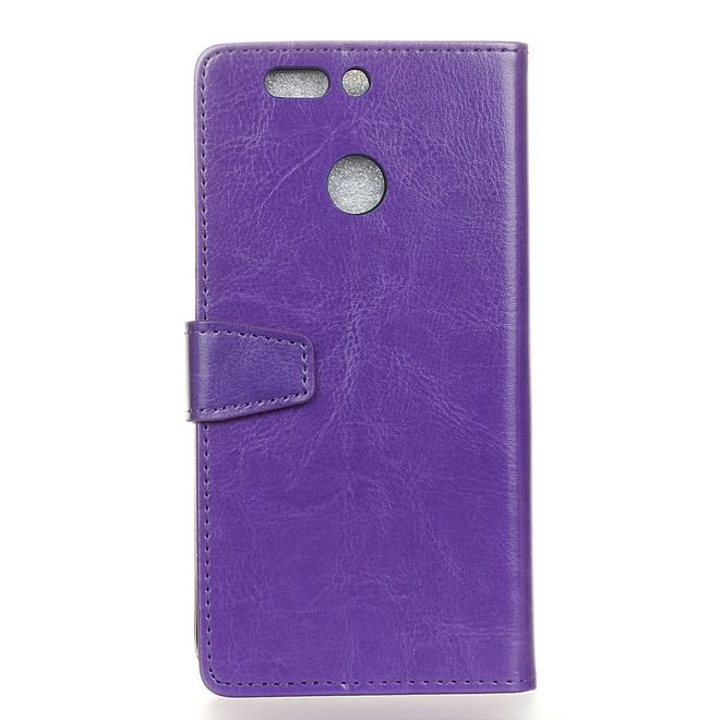 Huawei Nova 2 Plus Handy Case - Crazy Horse Leder Hülle - mit Standfunktion - purpur
