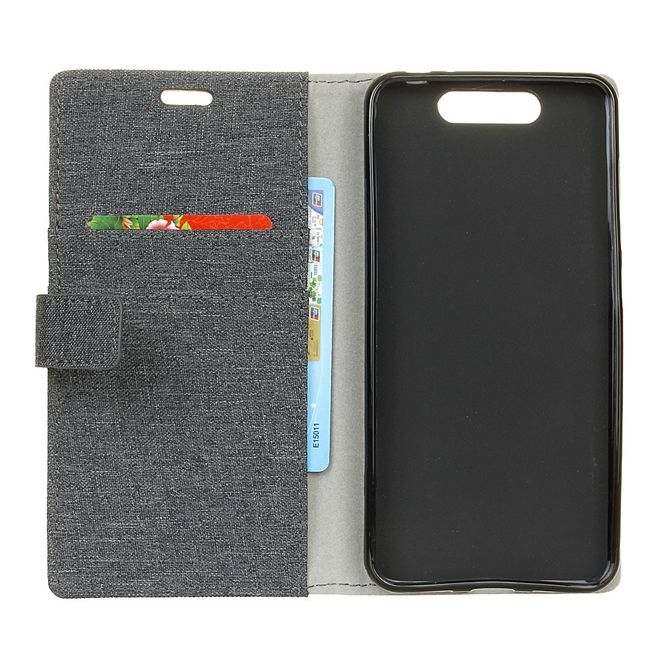 ZTE Blade V8 Handyhülle - Bookcover - mit Visitenkartenfach - schwarz