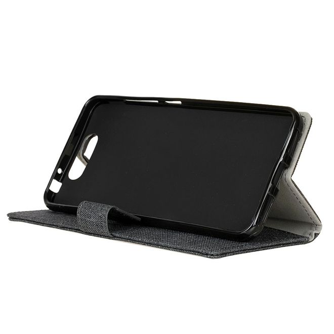 ZTE Blade V8 Handyhülle - Bookcover - mit Visitenkartenfach - schwarz