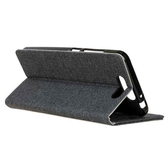 ZTE Blade V8 Handyhülle - Bookcover - mit Visitenkartenfach - schwarz