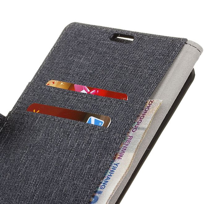 ZTE Blade V8 Handyhülle - Bookcover - mit Visitenkartenfach - schwarz