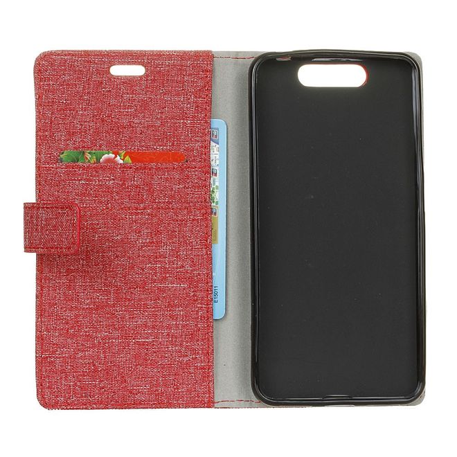 ZTE Blade V8 Handyhülle - Bookcover - mit Visitenkartenfach - rot