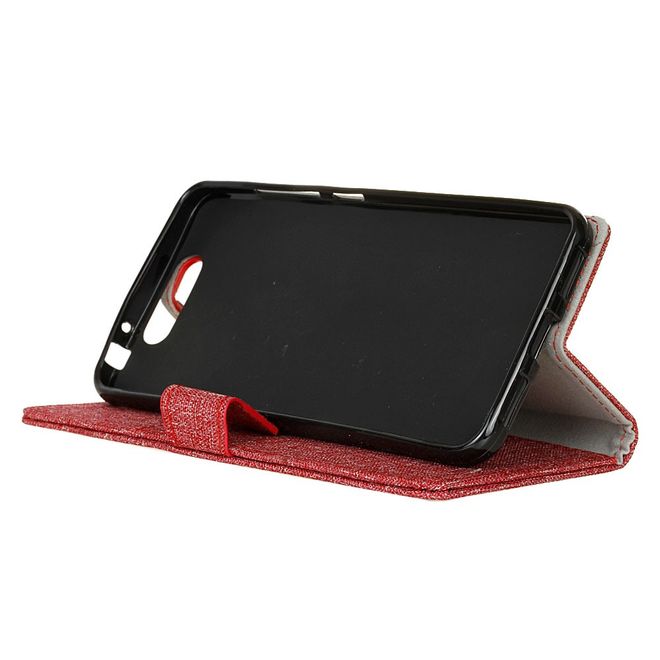 ZTE Blade V8 Handyhülle - Bookcover - mit Visitenkartenfach - rot