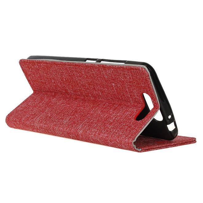 ZTE Blade V8 Handyhülle - Bookcover - mit Visitenkartenfach - rot