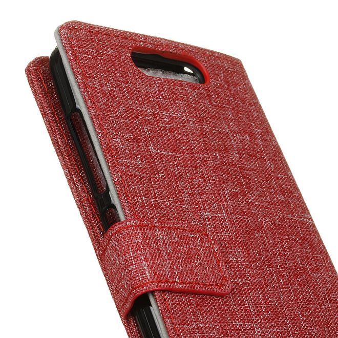 ZTE Blade V8 Handyhülle - Bookcover - mit Visitenkartenfach - rot