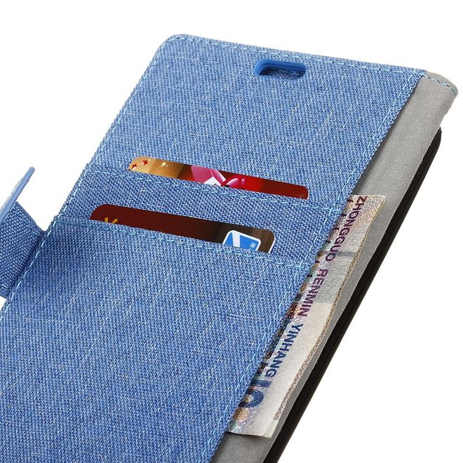 ZTE Blade V8 Handyhülle - Bookcover - mit Visitenkartenfach - blau