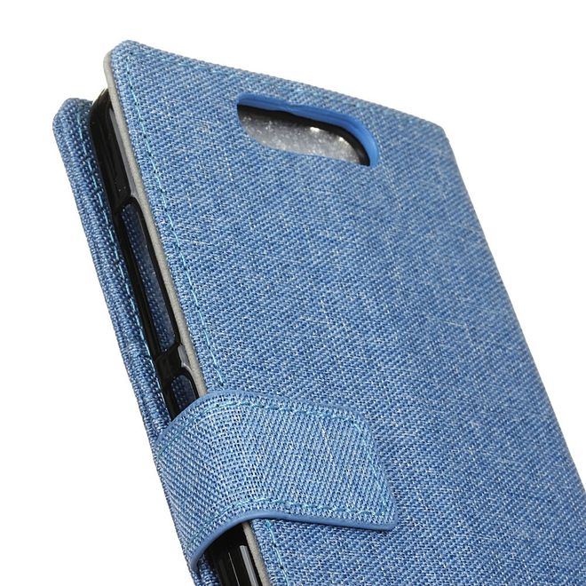 ZTE Blade V8 Handyhülle - Bookcover - mit Visitenkartenfach - blau