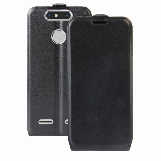 ZTE Blade V8 Mini Handyhülle - Crazy Horse Leder Flip Case - vertikal - schwarz