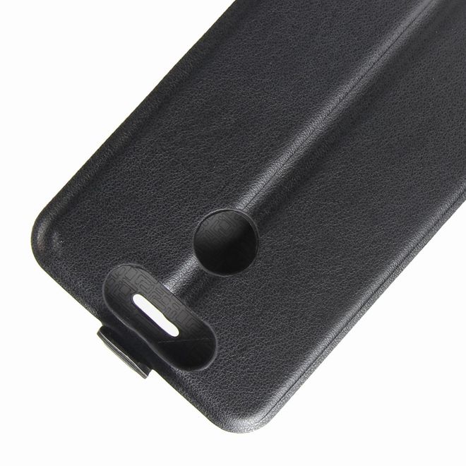 ZTE Blade V8 Mini Handyhülle - Crazy Horse Leder Flip Case - vertikal - schwarz