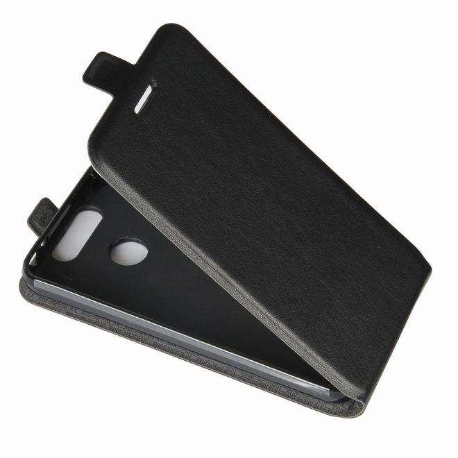 ZTE Blade V8 Mini Handyhülle - Crazy Horse Leder Flip Case - vertikal - schwarz