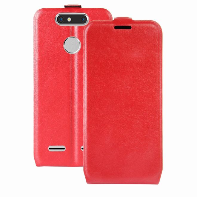 ZTE Blade V8 Mini Handyhülle - Crazy Horse Leder Flip Case - vertikal - rot