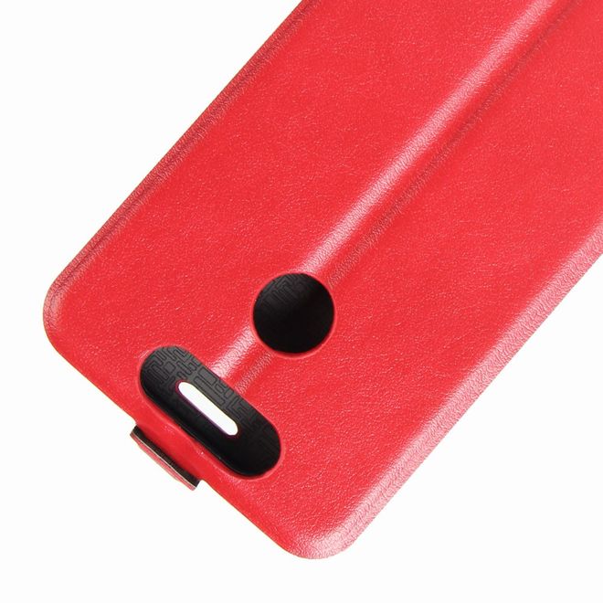 ZTE Blade V8 Mini Handyhülle - Crazy Horse Leder Flip Case - vertikal - rot