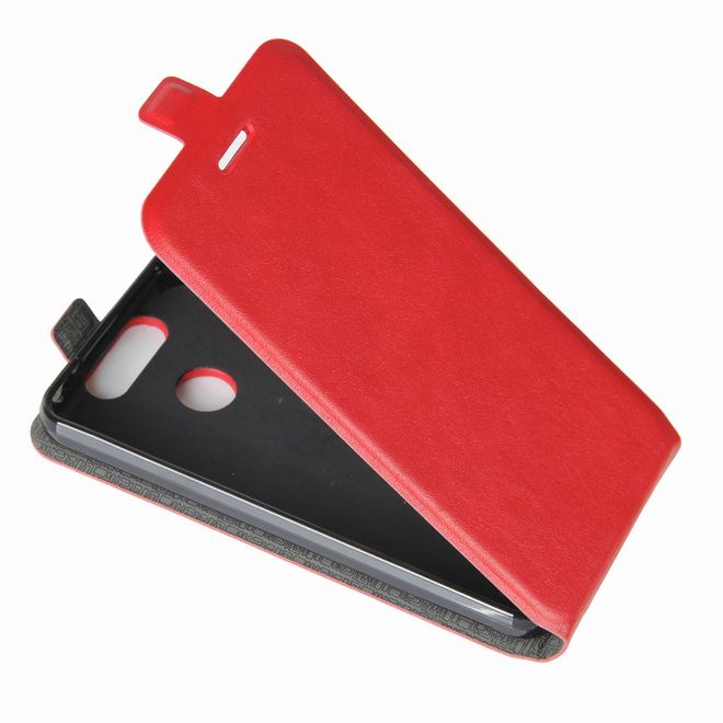 ZTE Blade V8 Mini Handyhülle - Crazy Horse Leder Flip Case - vertikal - rot