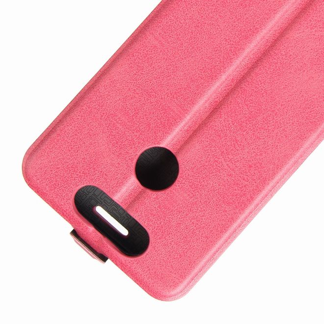 ZTE Blade V8 Mini Handyhülle - Crazy Horse Leder Flip Case - vertikal - rosa