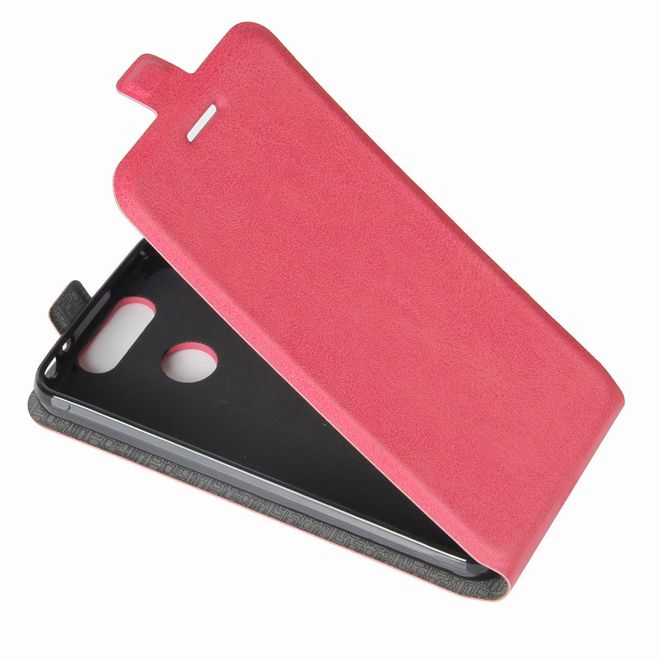 ZTE Blade V8 Mini Handyhülle - Crazy Horse Leder Flip Case - vertikal - rosa