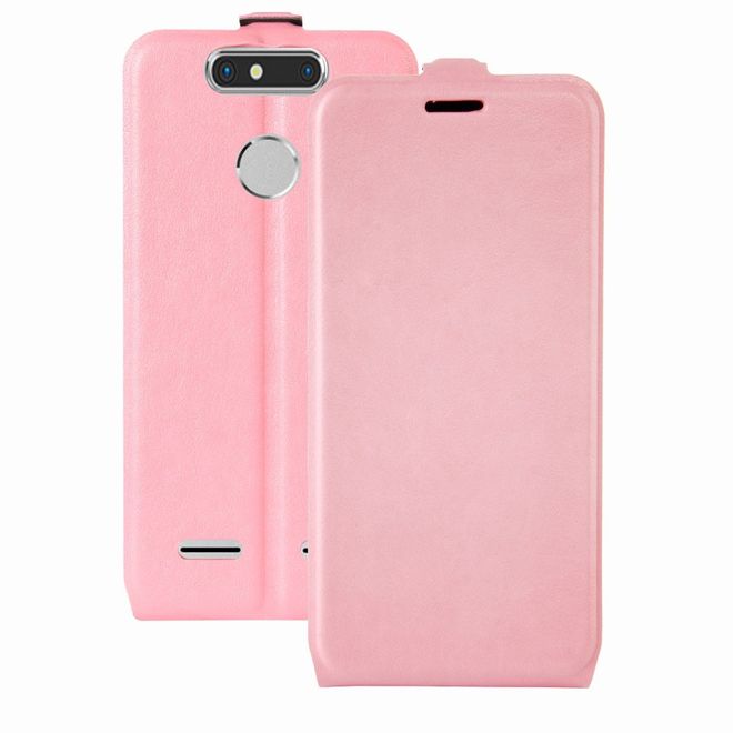 ZTE Blade V8 Mini Handyhülle - Crazy Horse Leder Flip Case - vertikal - pink