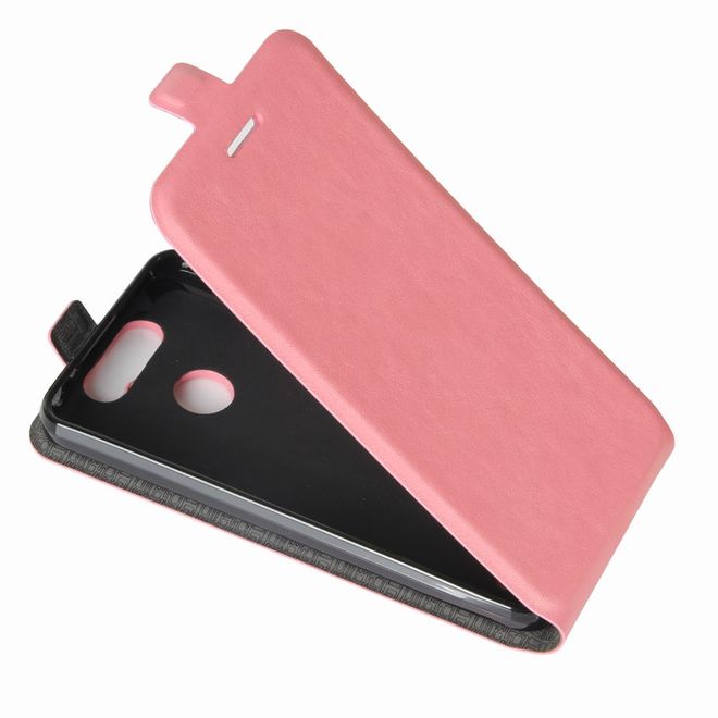 ZTE Blade V8 Mini Handyhülle - Crazy Horse Leder Flip Case - vertikal - pink