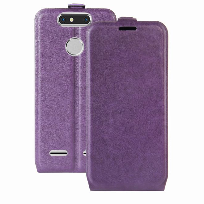 ZTE Blade V8 Mini Handyhülle - Crazy Horse Leder Flip Case - vertikal - purpur