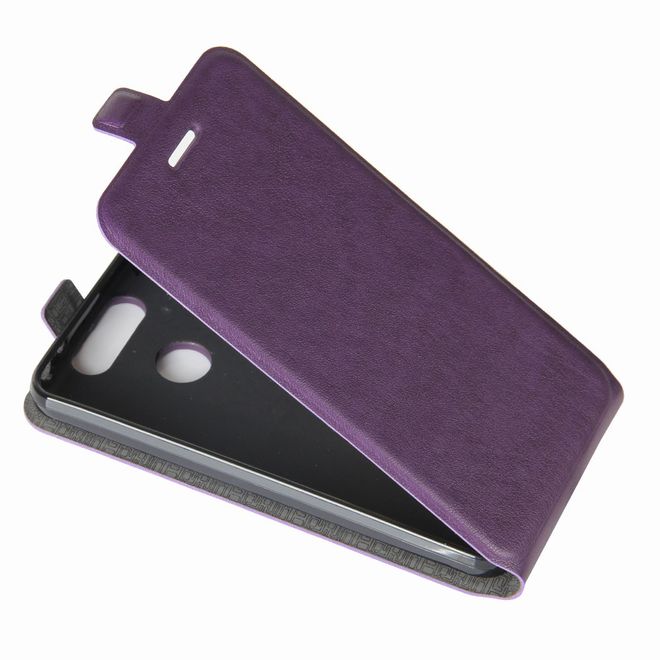 ZTE Blade V8 Mini Handyhülle - Crazy Horse Leder Flip Case - vertikal - purpur