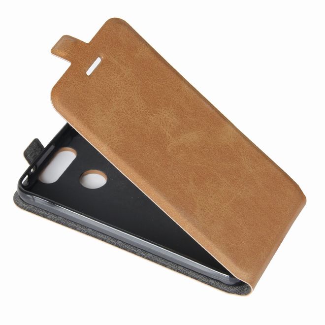 ZTE Blade V8 Mini Handyhülle - Crazy Horse Leder Flip Case - vertikal - braun