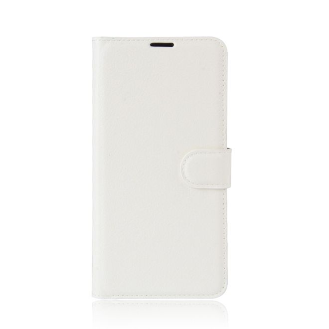 ZTE Blade V8 Lite Handy Hülle - Case aus Leder - mit Litchitextur und Standfunktion - weiss