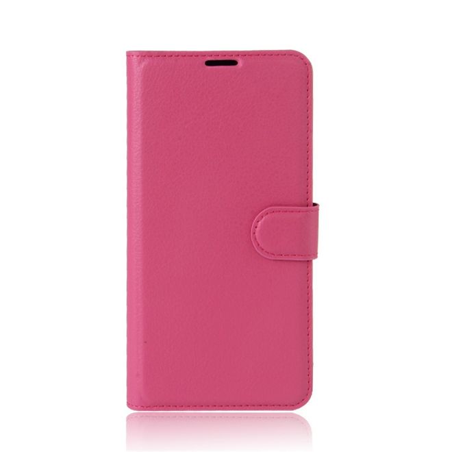 ZTE Blade V8 Lite Handy Hülle - Case aus Leder - mit Litchitextur und Standfunktion - rosa
