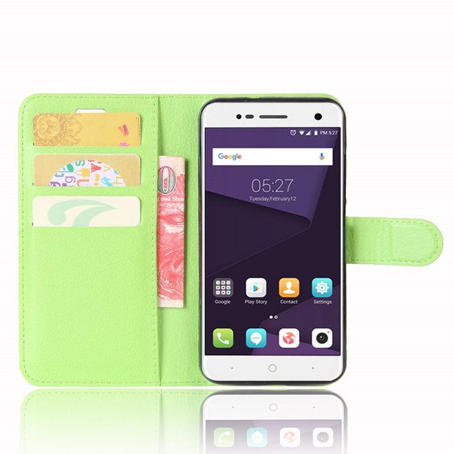 ZTE Blade V8 Lite Handy Hülle - Case aus Leder - mit Litchitextur und Standfunktion - grün